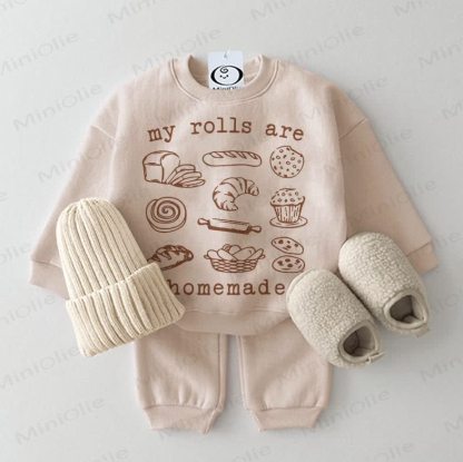 MY ROLLS ARE HOMEMADE Baby Sweatshirt Set , 2-teilig , Beige - Beige - 2-3J - image 1