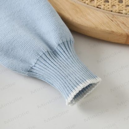 Kleinkind Mädchen Blume Doppellagiges Kleid mit Stricken - image 10