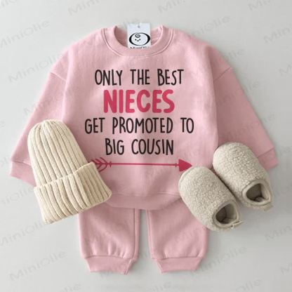 ONLY THE BEST NIECES GET PROMOTED TO BIG COUSIN – Baby Sweatshirt Set , 2-teilig , Rosa - Rosa - 2-3J - image 1