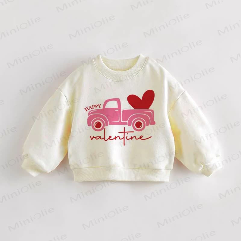 HAPPY VALENTINE Baby Kleinkind Creme Sweatshirt - Creme - 3-5J - image 1