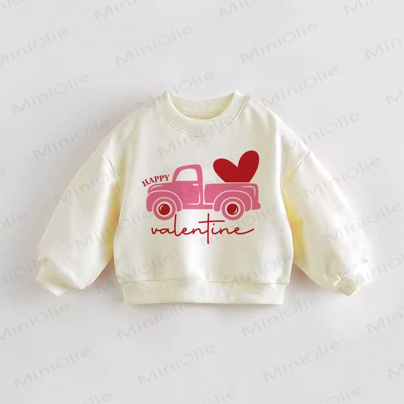 HAPPY VALENTINE Baby Kleinkind Creme Sweatshirt - Creme - 3-5J - image 1