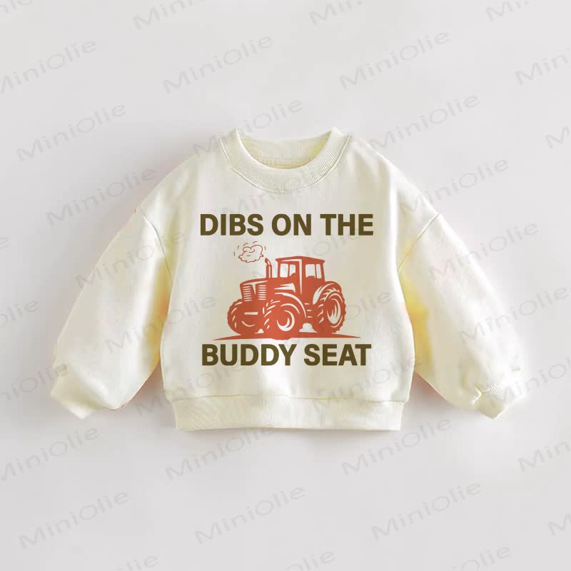 DIBS ON THE BUDDY SEAT Baby Kleinkind Creme Sweatshirt - Creme - 3-5J - image 1