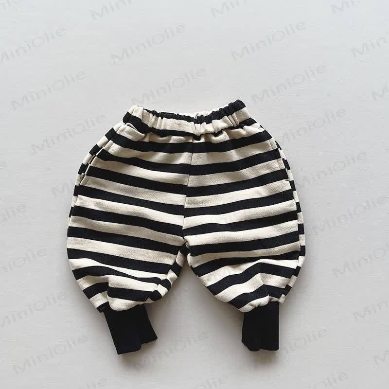 Baby Kleinkind -Streifenhose, Hose geschnitten - Schwarz Streifen - 8Y - image 3