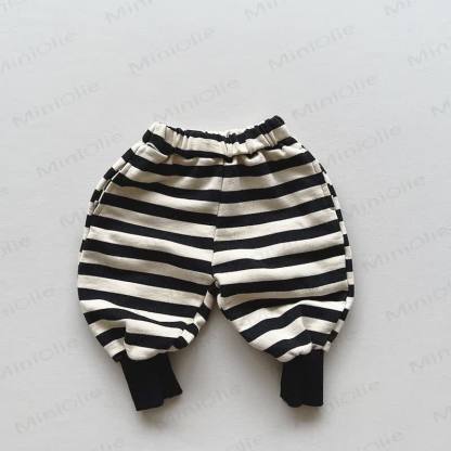Baby Kleinkind -Streifenhose, Hose geschnitten - Schwarz Streifen - 8Y - image 3