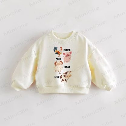 CLUCK OINK BAAA MOO Baby Kleinkind Tier Creme Sweatshirt - Creme - 3-5J - image 1
