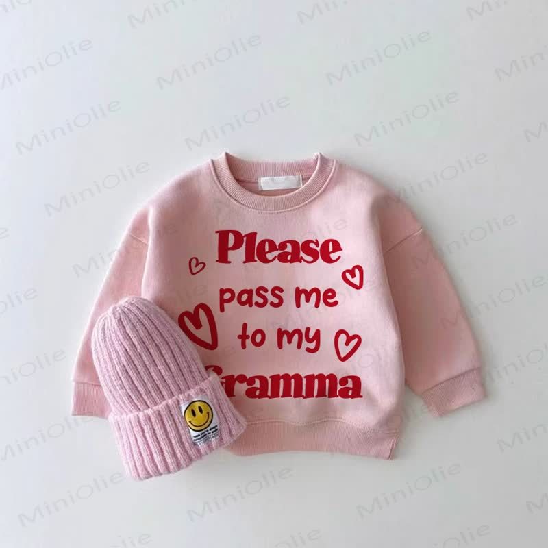 PLEASE HAND ME OVER TO MY GRANDMA. Baby Girl Liebe Rosa Sweatshirt - Rosa - 2-3J - image 1