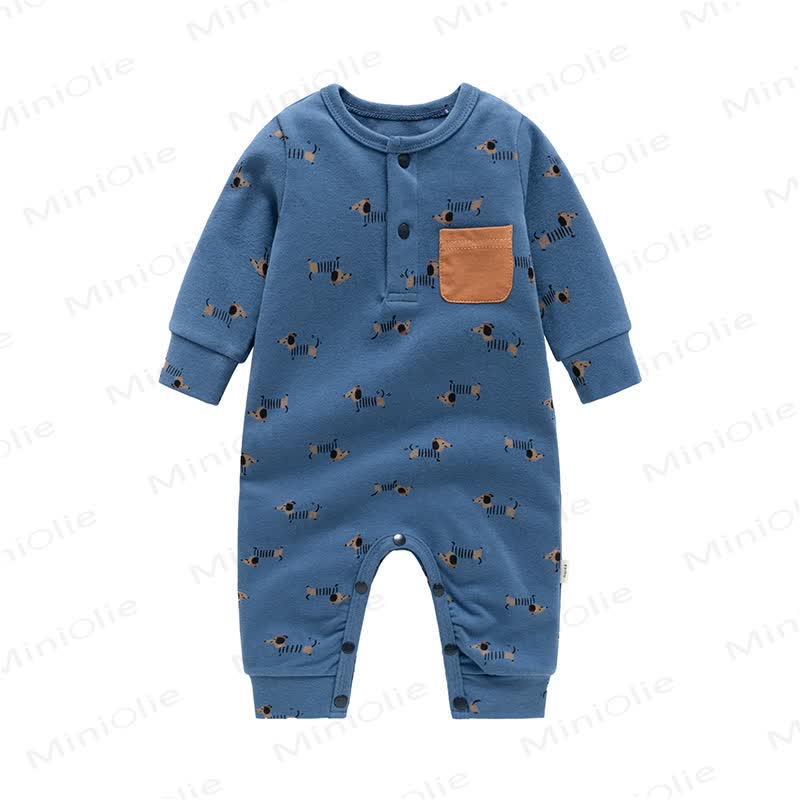 Baby Strampler mit Dackel- Strampler - Blau - 18-24M - image 3