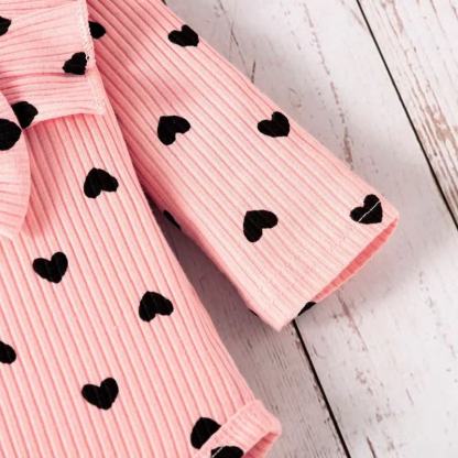 Baby Girl Liebe Flying Sleeves Schleife Strampler & Hose mit Schleife - image 10