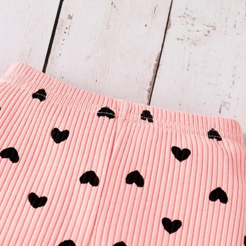 Baby Girl Liebe Flying Sleeves Schleife Strampler & Hose mit Schleife - image 12