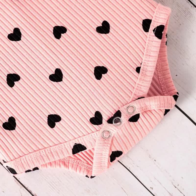 Baby Girl Liebe Flying Sleeves Schleife Strampler & Hose mit Schleife - image 11