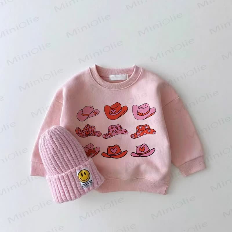 Baby Girl Liebe Denim Hut Rosa Sweatshirt - Rosa - 2-3J - image 1