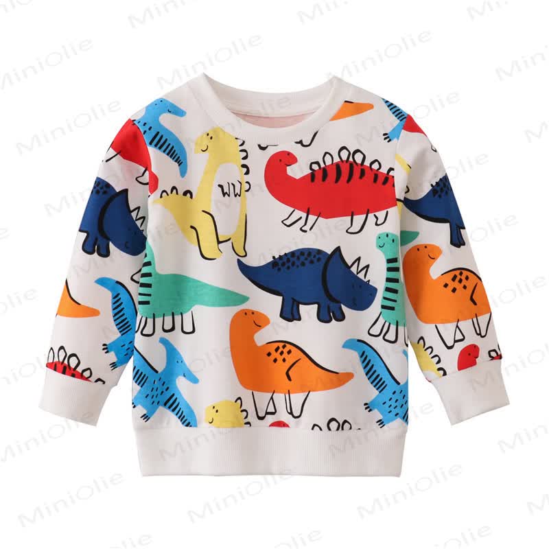Kleinkind -Mädchen Sweatshirt mit Dinosaurier -Print  - Weiß - 7J - image 1