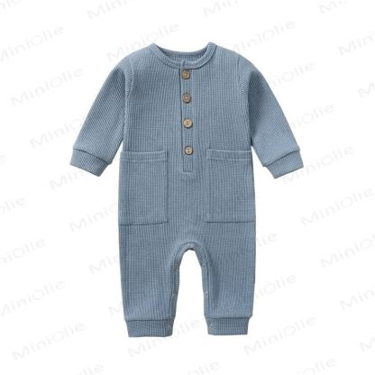 Baby Einfarbig in Strampler für Neugeboren - Blau - 12-18M - image 5