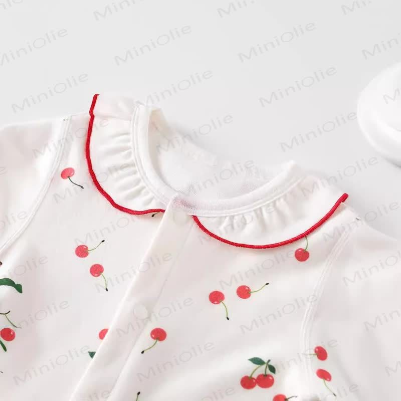 Baby Pyjama mit Kirsche für Neugeboren - image 2