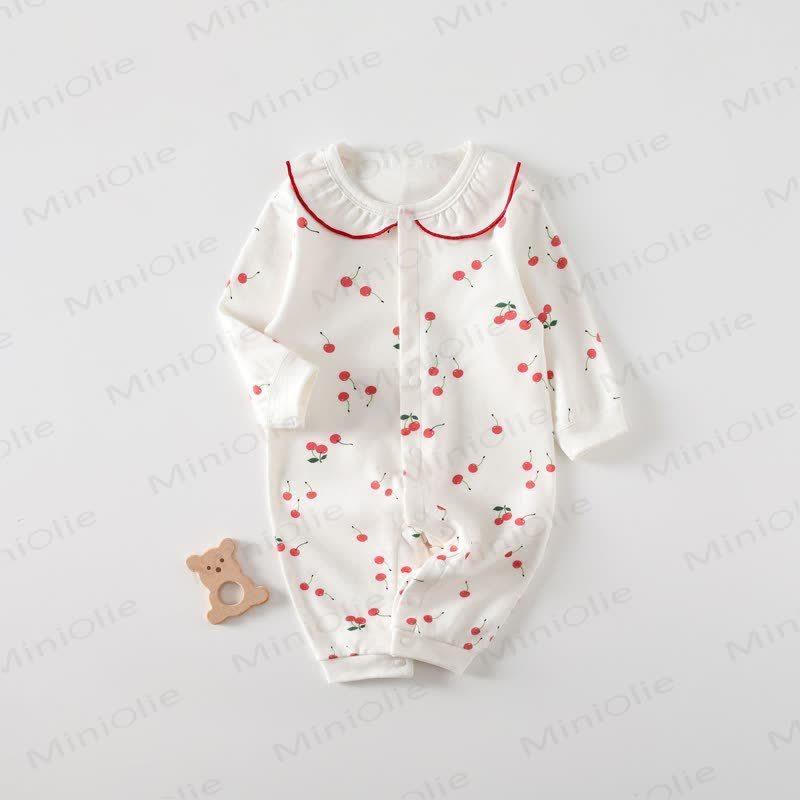 Baby Pyjama mit Kirsche für Neugeboren - Rot - 18-24M - image 1