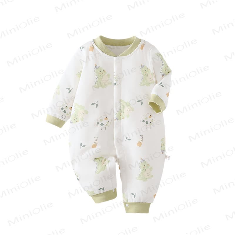 Baby Pyjama mit Obst und Dinosaurier - Strampler für Neugeboren - Grün - 18-24M - image 1