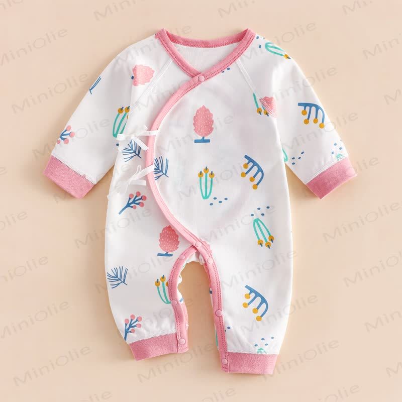 Baby Pyjama mit Bunt Blumenmuster für Neugeboren - Rosa - 3-6M - image 1