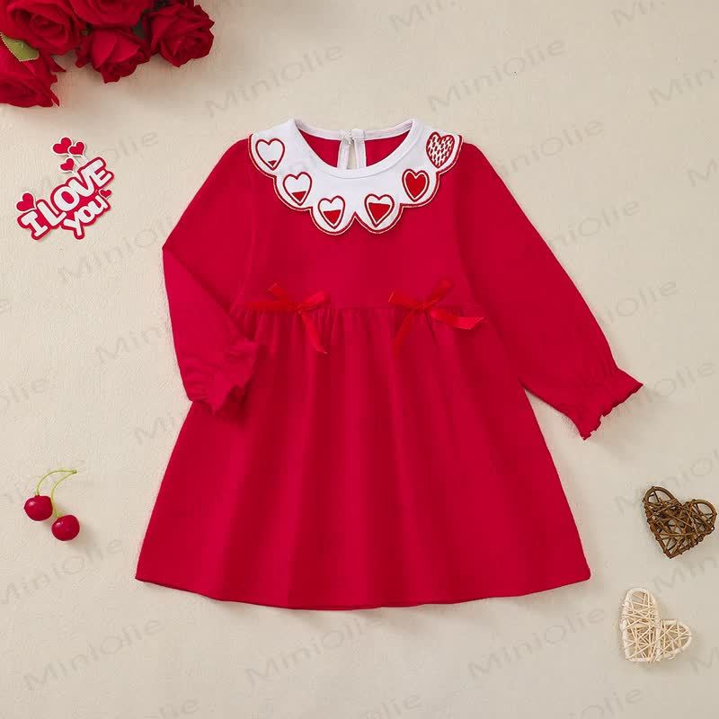 Baby Kleinkind Mädchen Schleife Liebe Kleid Stricken  - image 2