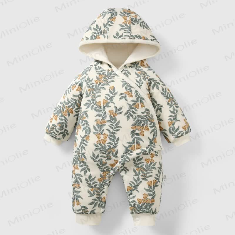 Gesteppt Baby Neugeboren Strampler mit Kapuze - Beige - 2-3J - image 4