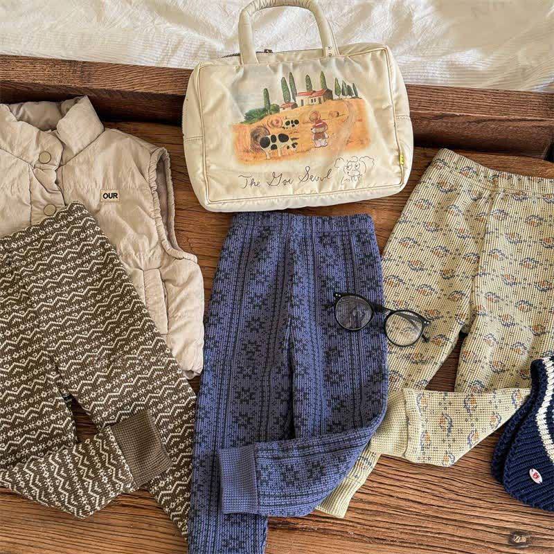 Gamaschen mit Blume für Baby und Kleinkind , Vlies gefüttert - image 1