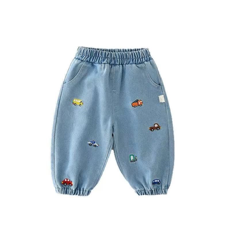 Baby Kleinkind Gestickt Jeans- Denim mit Auto - image 6