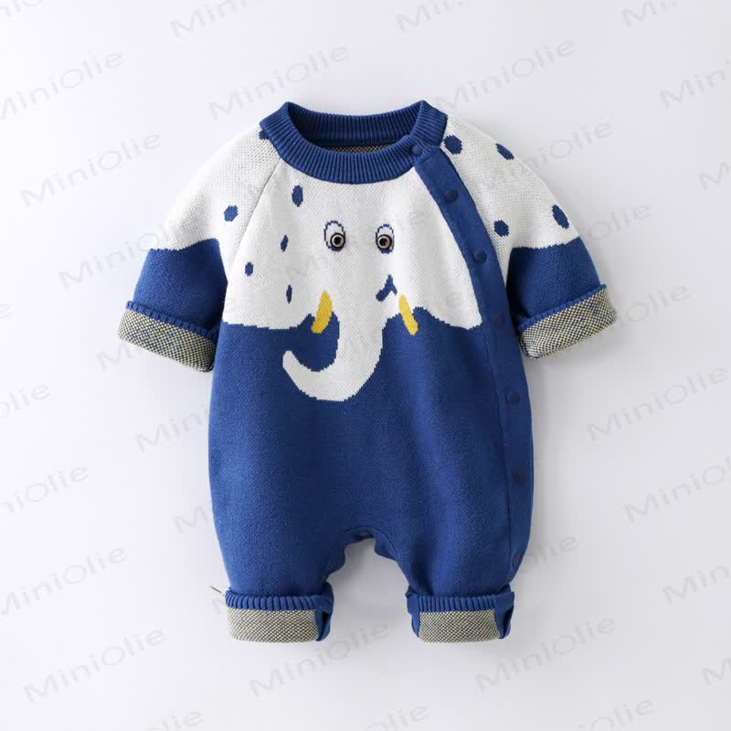 Baby Strampler mit Stricken - Blau - 2-3J - image 1