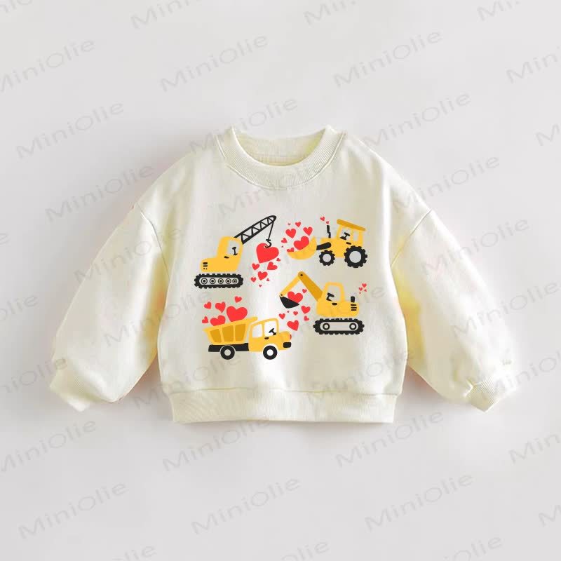 Baby Kleinkind Valentinstag LKW Sweatshirt - Creme - 3-5J - image 1