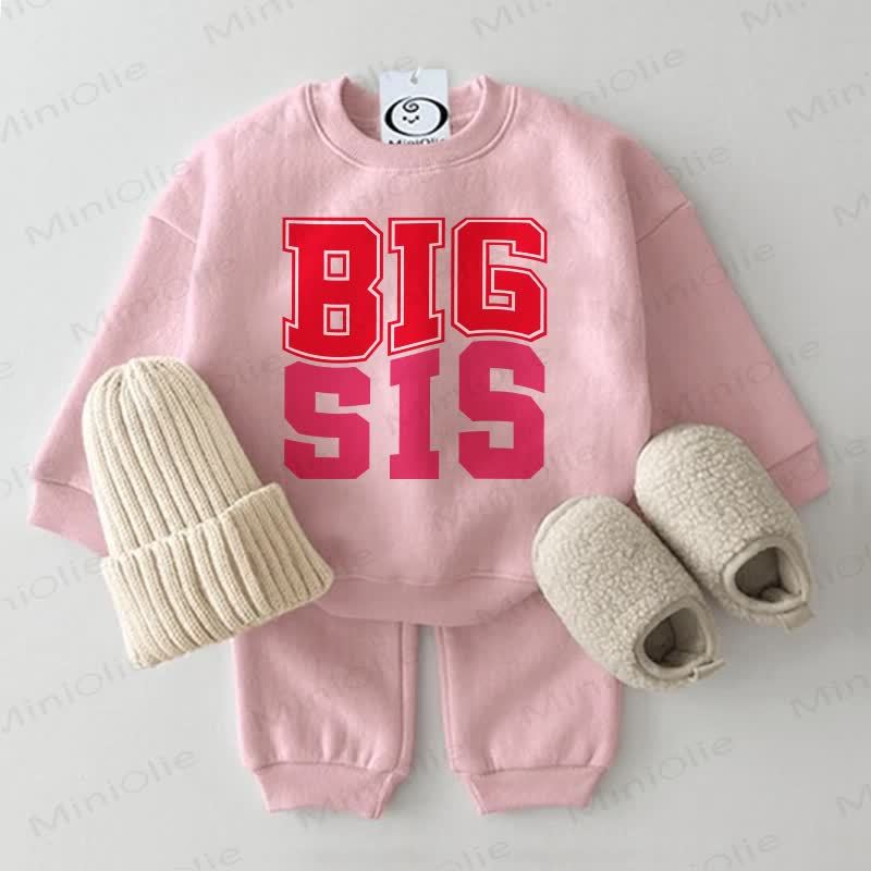 BIG/LIL SIS Baby Sweatshirt Set, 2-teilig , Rosa - Groß - 2-3J - image 1