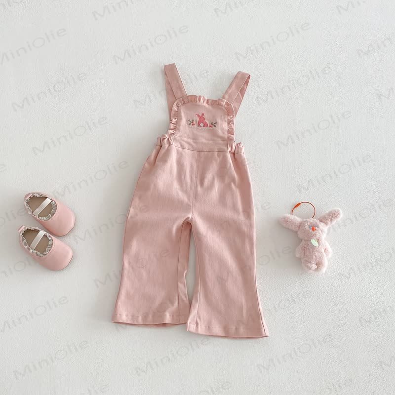 Overalls mit Blume und Hase für Baby und Kleinkinder / Einfarbig Spitze - Rosa Overalls - 5-7J - image 3