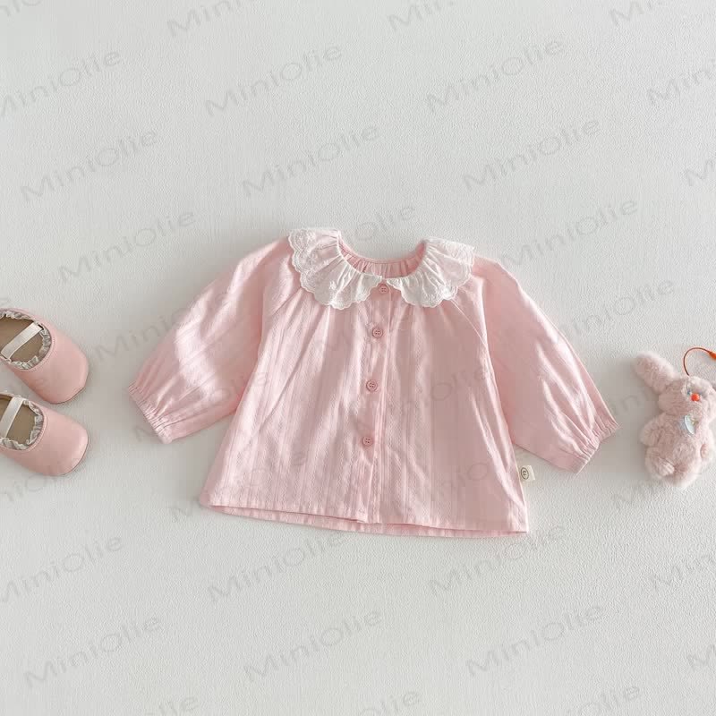 Overalls mit Blume und Hase für Baby und Kleinkinder / Einfarbig Spitze - Rosa Spitze - 5-7J - image 4