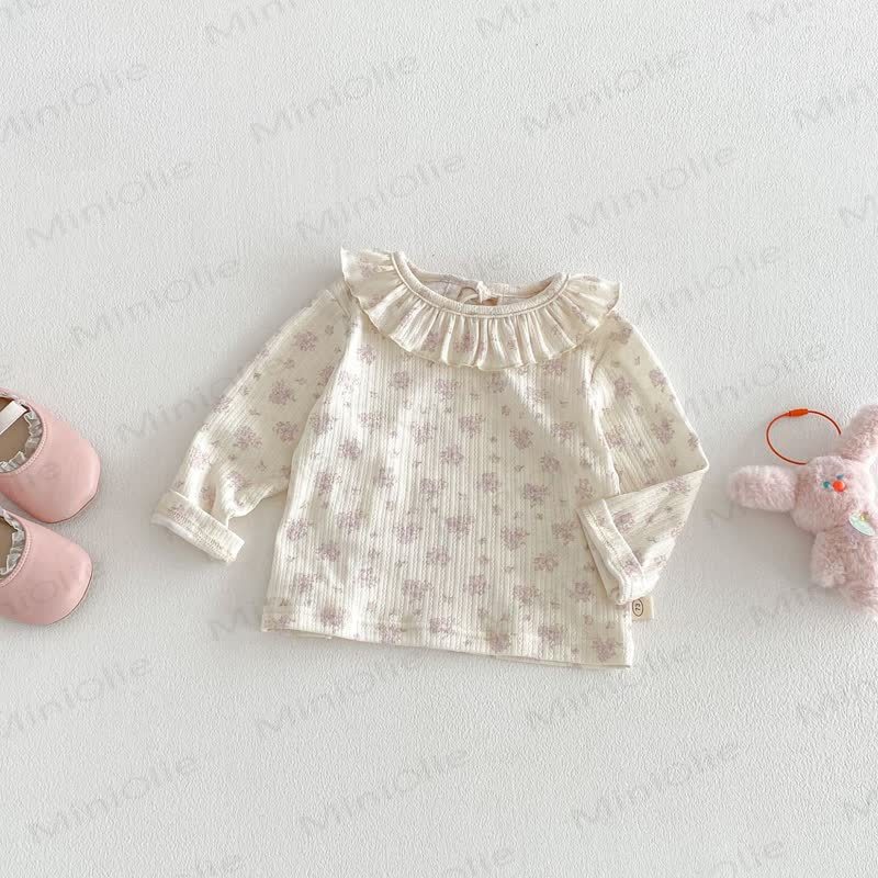 Baby Mädchen - Hase mit Gestickt , Rosa / Beige Overalls - Beige Spitze - 2-3J - image 5