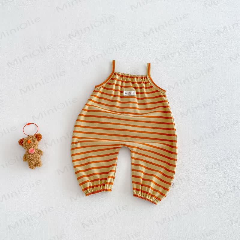 Baby Kleinkind Streifen Bär Schleife Overalls - Gelb - 3-5J - image 7