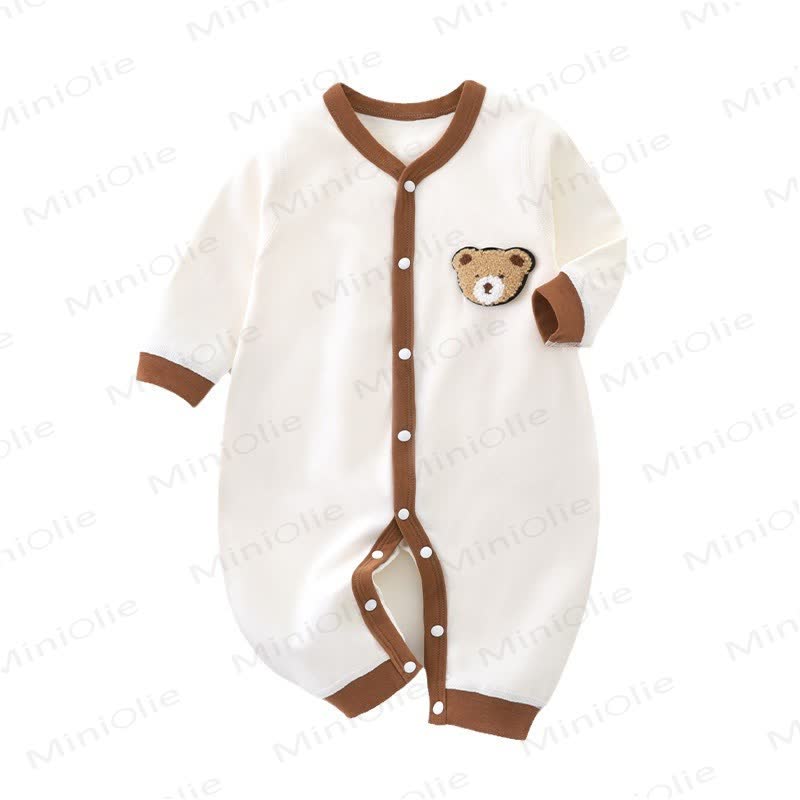 Baby Cartoon- Bär Neugeboren Pyjama Strampler - Braun - 18-24M - image 1