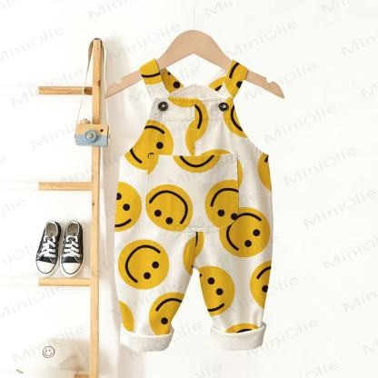 Baby Overalls mit Lächelnd Gesicht - Weiß - 3-5J - image 1