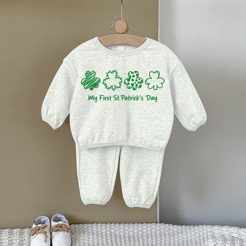 MY FIRST ST. PATRICK'S DAY Baby Graues Sweatshirt 2-teiliges Set - Grau - 2-3J - image 1
