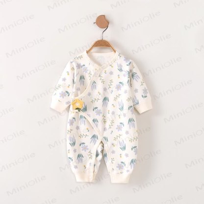Baby Kimono- Pyjama Strampler mit Blumen - Lila - 3-6M - image 2