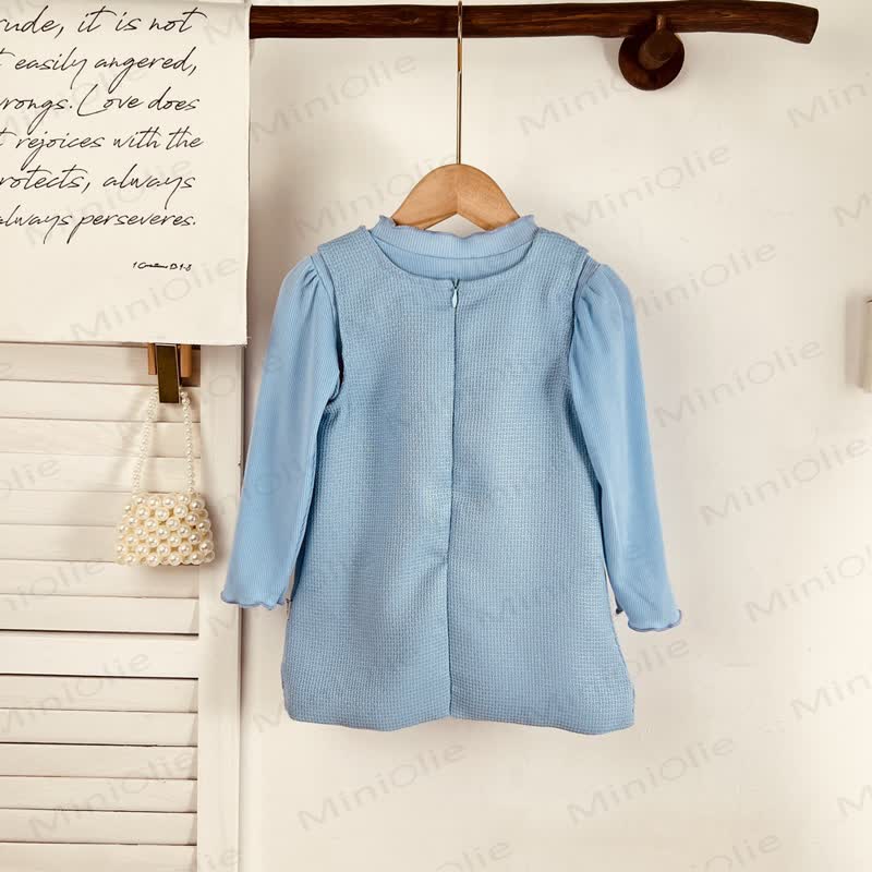 Kleid/ Spitze mit Schleife für Kleinkinder , Einfarbig, für Baby und Kleinkind / Mädchen - image 2