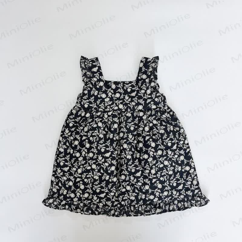 Kleinkind Kleid für Kleinkinder mit Punkt und Blume - Marineblau - 5-6Y - image 4