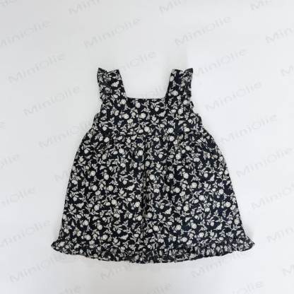 Kleinkind Kleid für Kleinkinder mit Punkt und Blume - Marineblau - 5-6Y - image 4