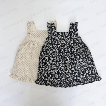 Kleinkind Kleid für Kleinkinder mit Punkt und Blume - image 2