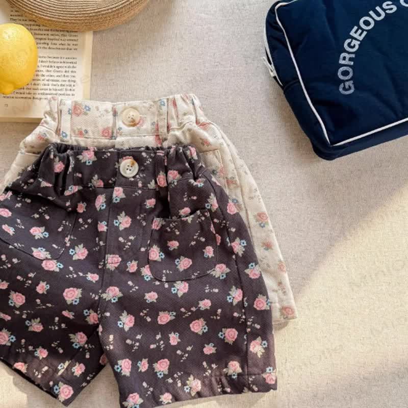 Baby Kleinkind -Mädchen- Shorts mit Blume - image 4