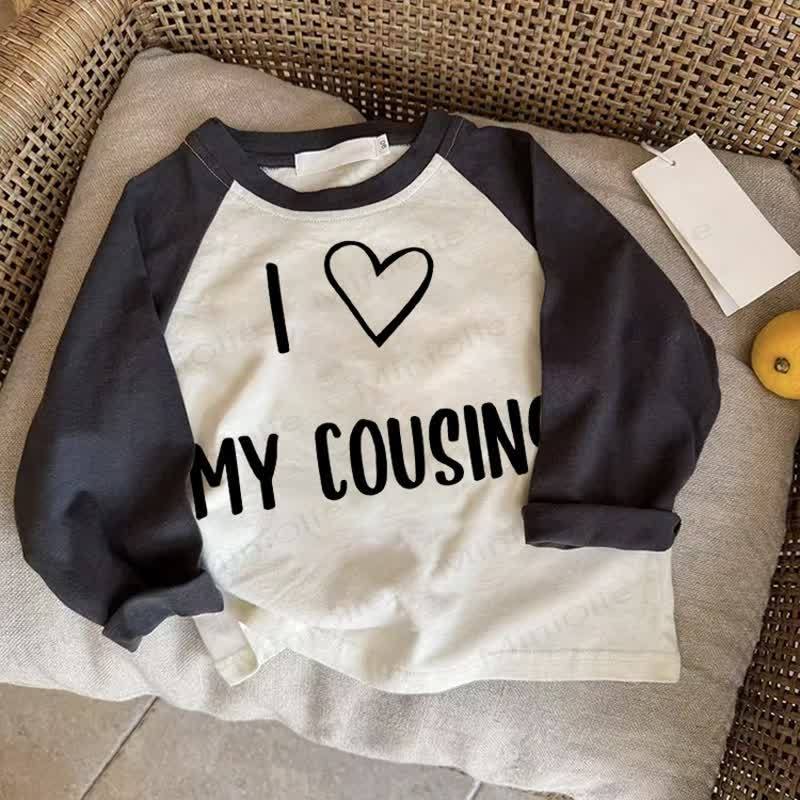 I MY COUSIN Baby Liebe Dunkelgraues Raglan-T-Shirt - Drak Gray - 2-3J - image 1