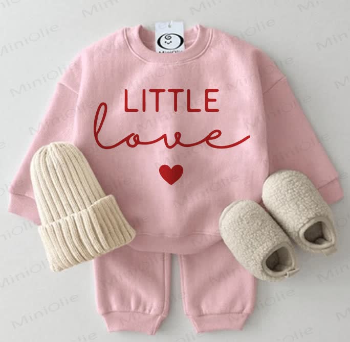 LITTLE LOVE Baby Rosa Sweatshirt -teiliges Set - Rosa - 2-3J - image 1