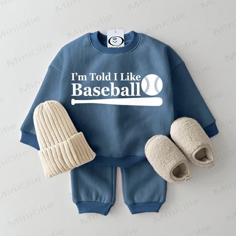 I'M TOLD I LIKE BASEBALL – Baby Sweatshirt Set, 2-teilig , Blau - Blau - 2-3J - image 1