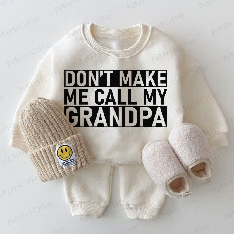 „DON'T MAKE ME CALL MY GRANDMA/GRANPA“ – 2-teiliges Set mit weißem Baby Sweatshirt - Opa - 2-3J - image 2