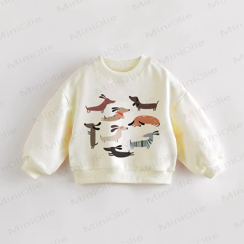 Baby Kleinkind Hunde Creme Sweatshirt - Creme - 3-5J - image 1