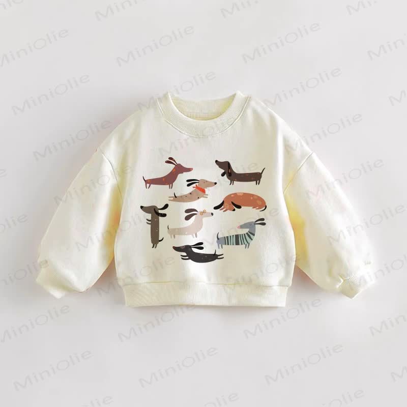 Baby Kleinkind Hunde Creme Sweatshirt - Creme - 3-5J - image 1