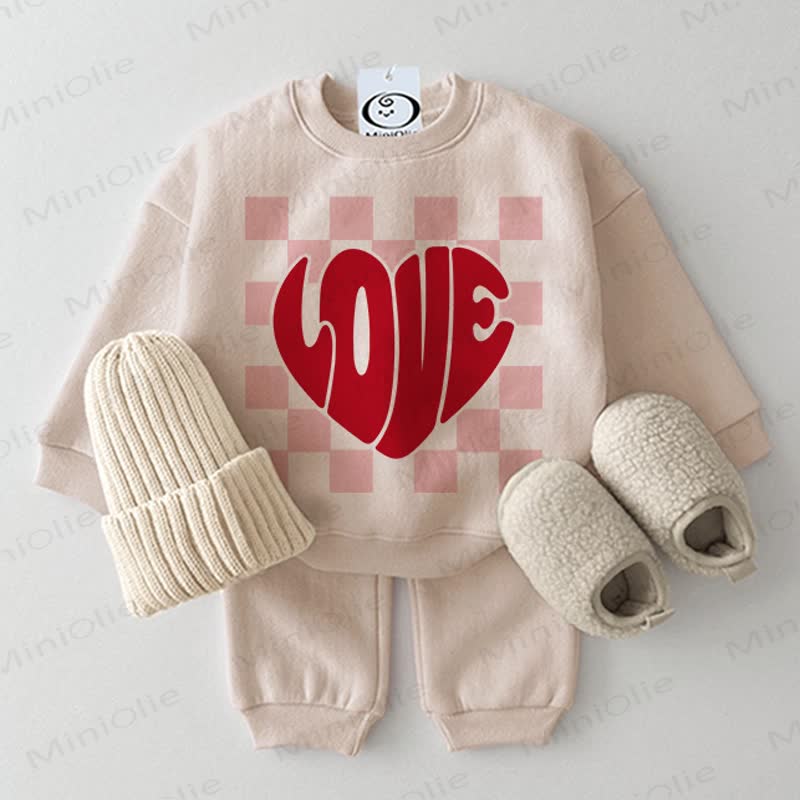LOVE Baby Plaid Beige 2-teiliges Set - Beige - 2-3J - image 1
