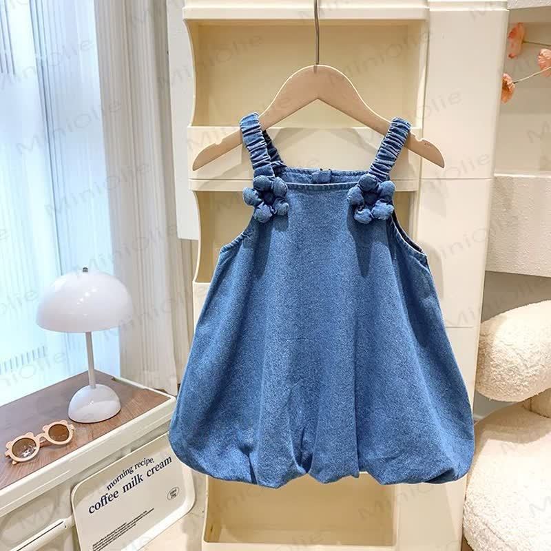 Kleinkind Kleid mit Blume für Baby , Mädchen - Blau Kleid - 5-6Y - image 2