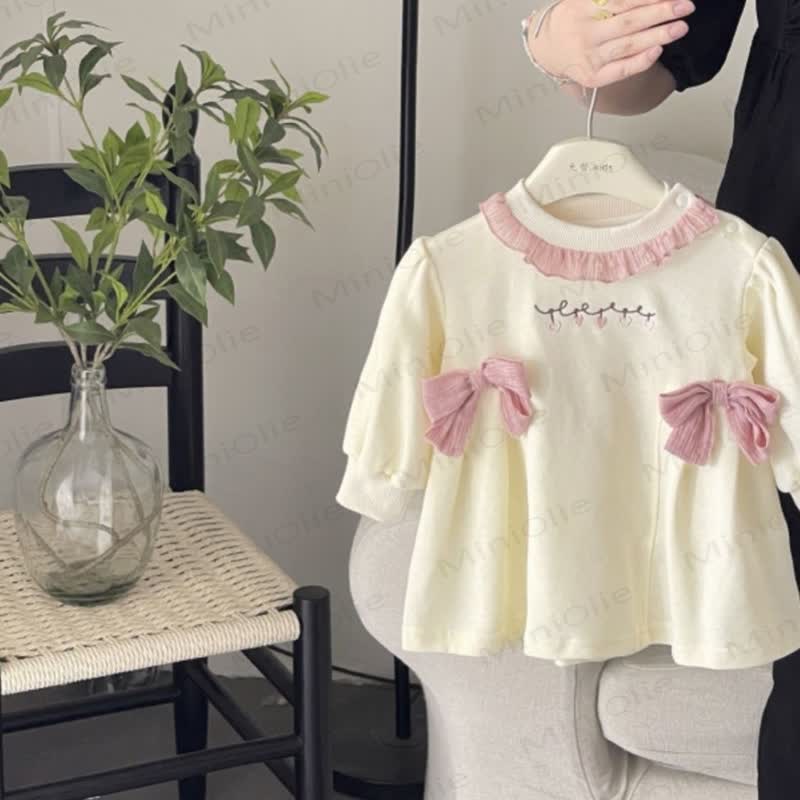 Kleid für Baby Mädchen mit Schleife - Hellgelb - 1-2J - image 2